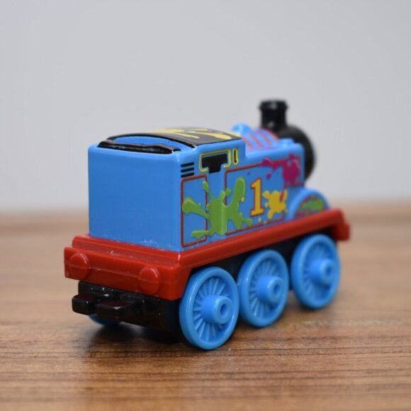 Paint Splattered Thomas - Thomas & Friends Trackmaster Engine Diecast Push Along - Picture 6 of 8